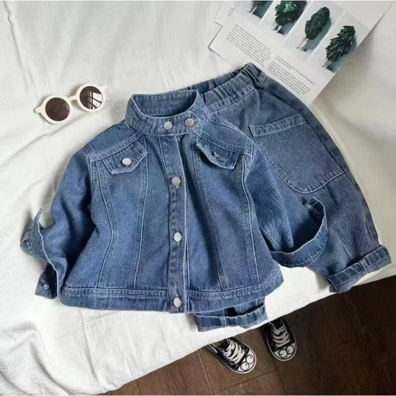 

Spring and Autumn Boy Clothing Set New Children Denim Jacket +pants 2 Pcs Set Kids jeans Suit for Children Korean Clothes Suit