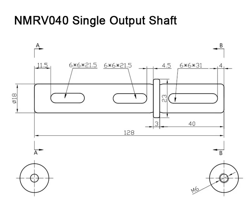 Einzel- / Doppel-Ausgangswelle für NMRV030 / NMRV040 Turbo-Schneckengetriebe Schneckengetriebe-Zubehör – Detail 5