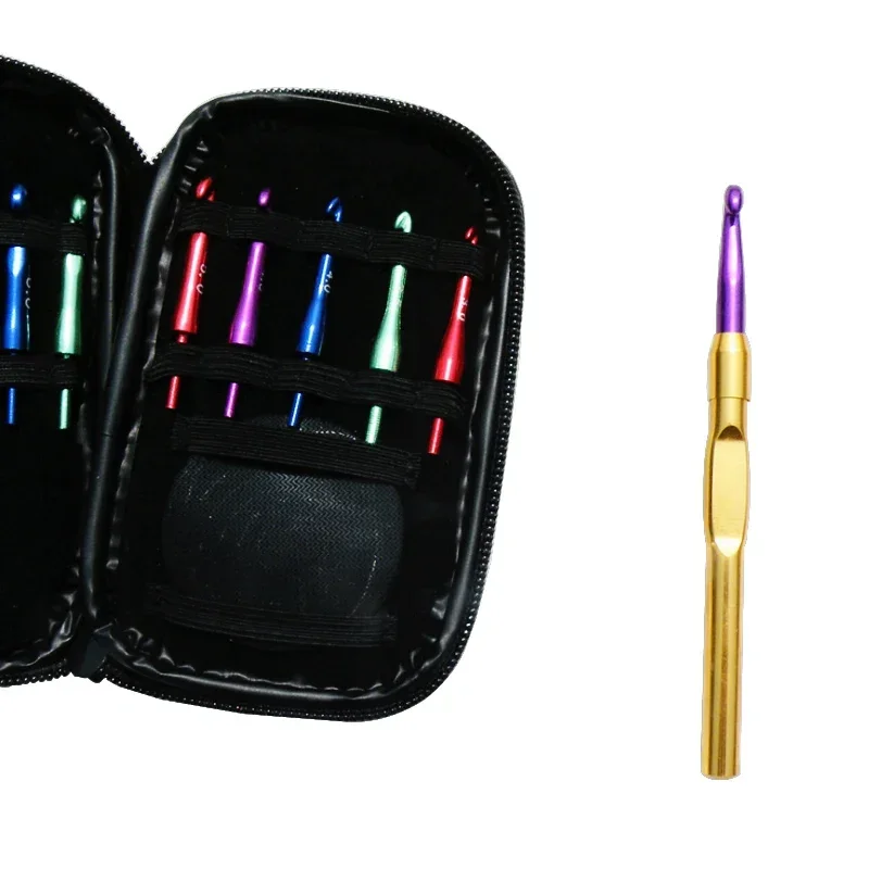 

LMDZ 8pcs Interchangeable Crochet Hook Head Knitting Weaving Needle Detachable Hook Sweater Ergonomic Grip with Random Bag