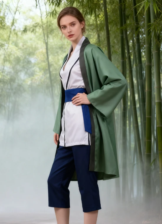 انمي ياباني الكرتون تأثيري حلي جديد حار تسونادي فتاة النساء الأخضر كيمونو عيد الميلاد هالوين دعوى كرنفال الكرتون موحدة