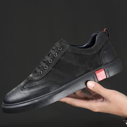 Italy Business Leather Shoes Lace Up Breathable Mens Shoes Fashion Handmade Casual Shoes Genuine Leather Black Formal Work Shoes