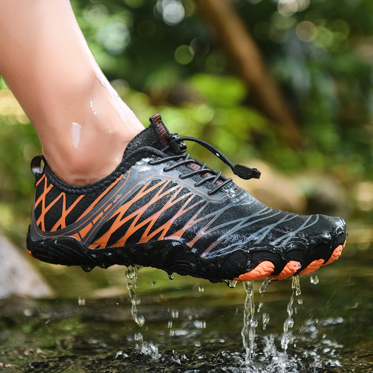 YRZL Quick Dry Water Shoes Men's Aqua Shoes Swim Beach Sneakers Lightweight Barefoot Sports Sandals Non-Slip Shoes for Men