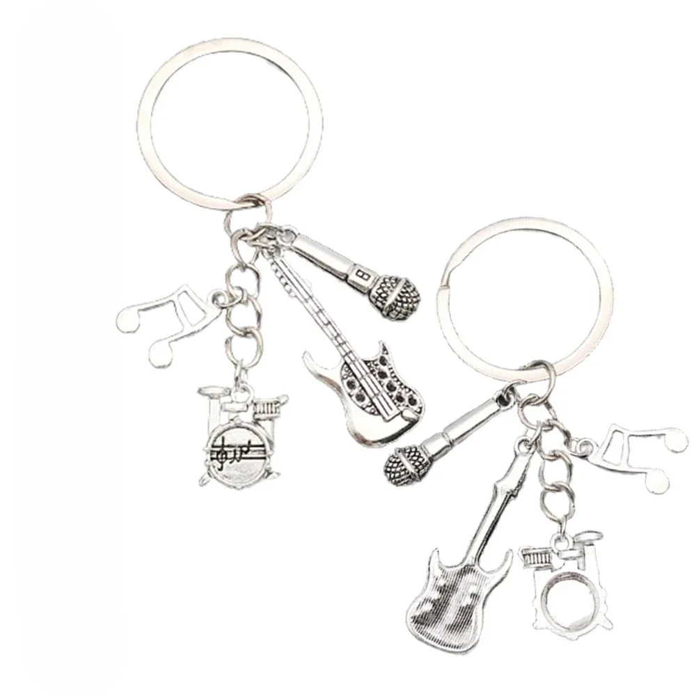 Car Keyrings Creative Music Guitar Drums Popular Instruments Metal Keychains Car Keychain Creative Bags Accessories Pendants