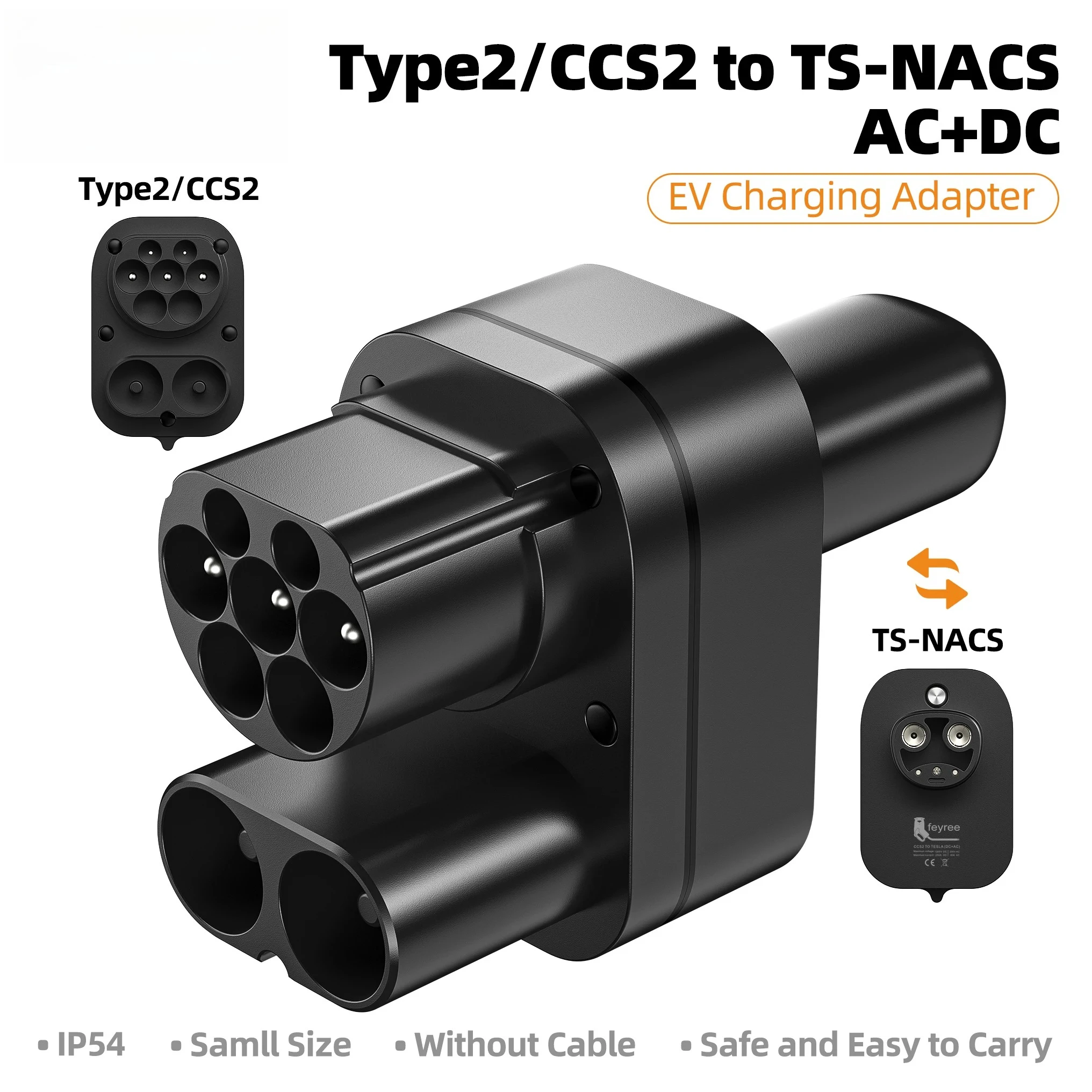 CSDOH CCS2 to Tesla AC+DC Adapter Fit for Tesla Model 3/X/Y Made in USA CCS2 Combo Adapter Support CCS2 and Type2 EV Charger