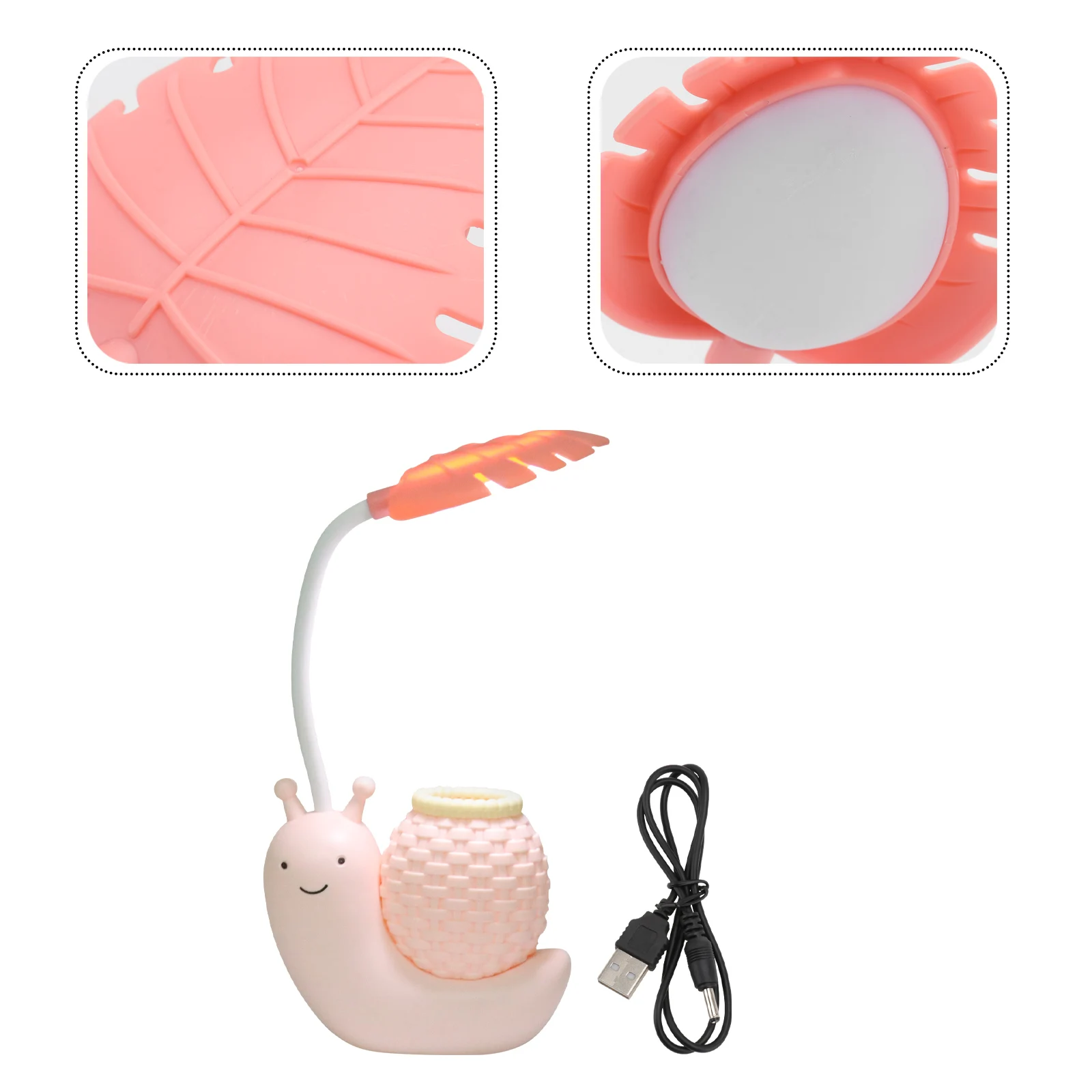

Cartoon Snail Desk Lamp LED USB Adjustable Eye Care Lighting Pen Holder Student Dorm Table Lamp Flexible Arm Design