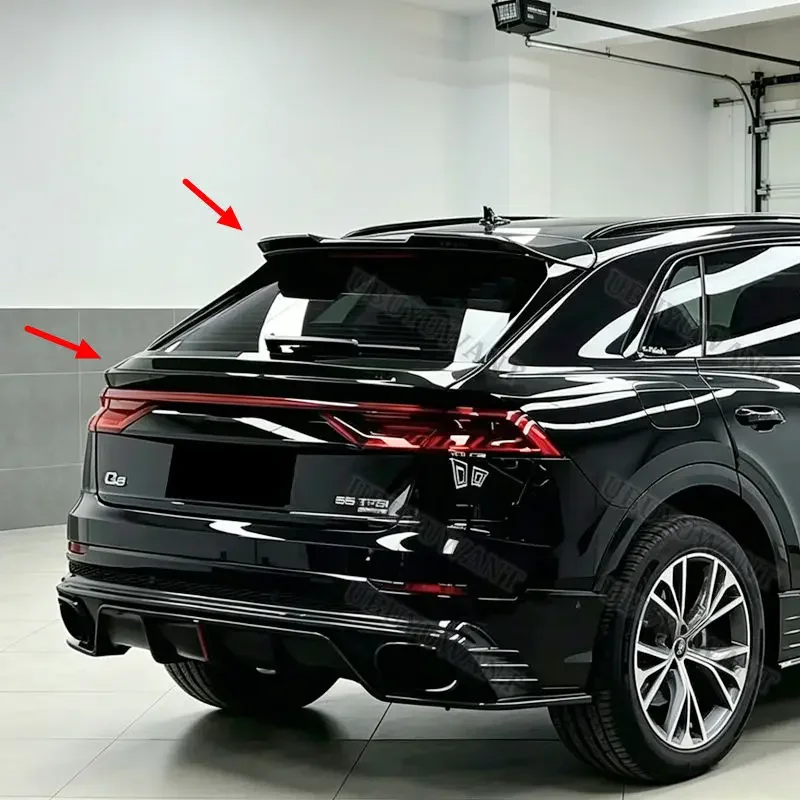 Roof Wing For Audi Q8 2019-2022 Carbon Fiber Rear Trunk Lid Car Spoiler Ducktail Lip Wings