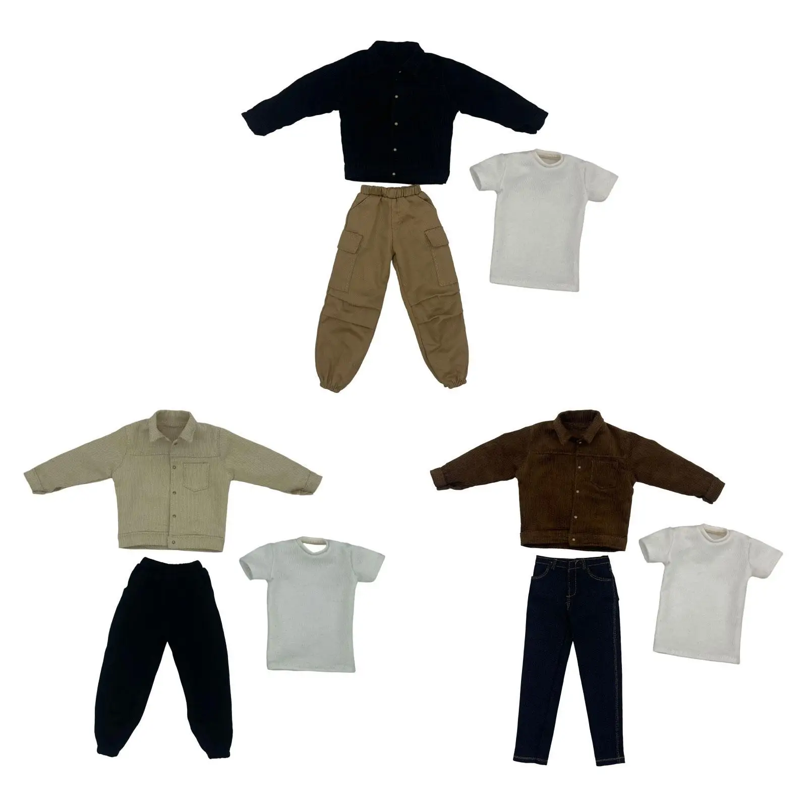 

1:6 Scale Action Figure Clothes Corduroy suits Men Dress up Casual Doll Costume Accessories for 12 inch Male Dolls Body Figures
