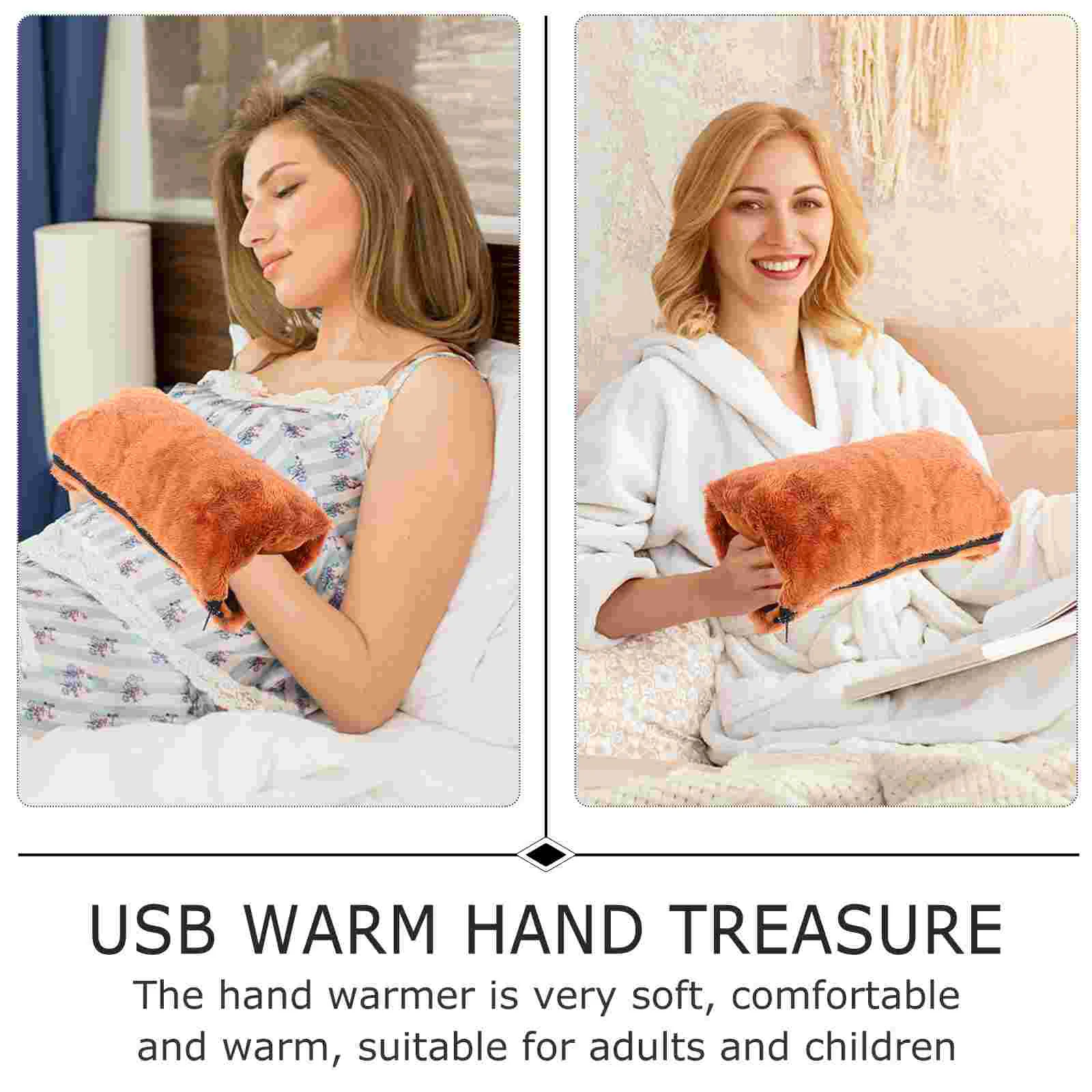 USB Hand Warmer Moisturizing Gloves Winter Supply Plush Charge Electric Flannel Warming Treasure Women's for