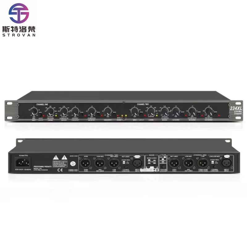 

Professional Audio EQ 2/3/4-WAY Stereo Sound Processing Crossover Aluminum Construction Inputs for Stage