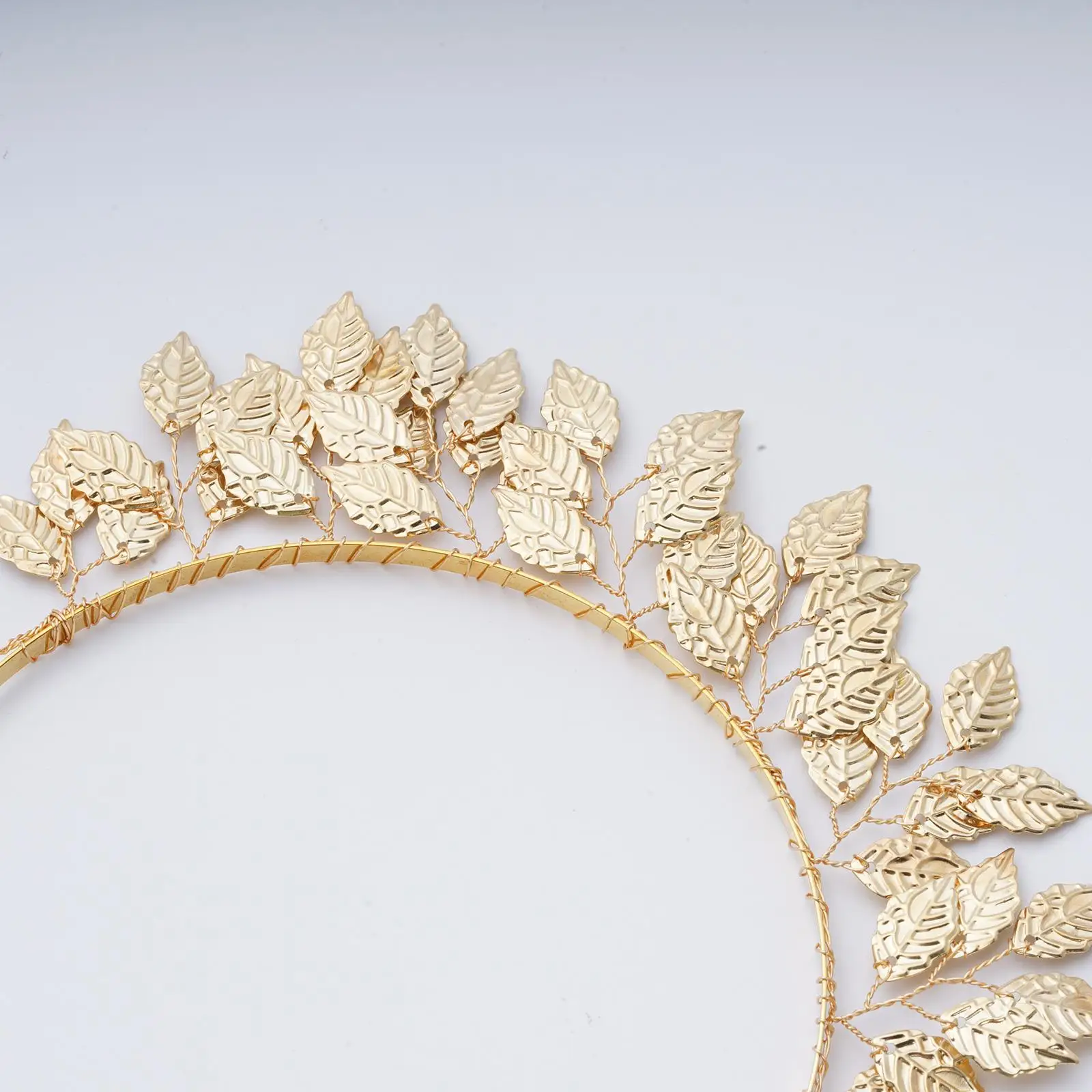 موضة الذهب اللون عصابات الشعر العروس ليف Headbands حلية التيجان يترك الزفاف الشعر هوب اكسسوارات النساء الشعر مجوهرات الرومانية