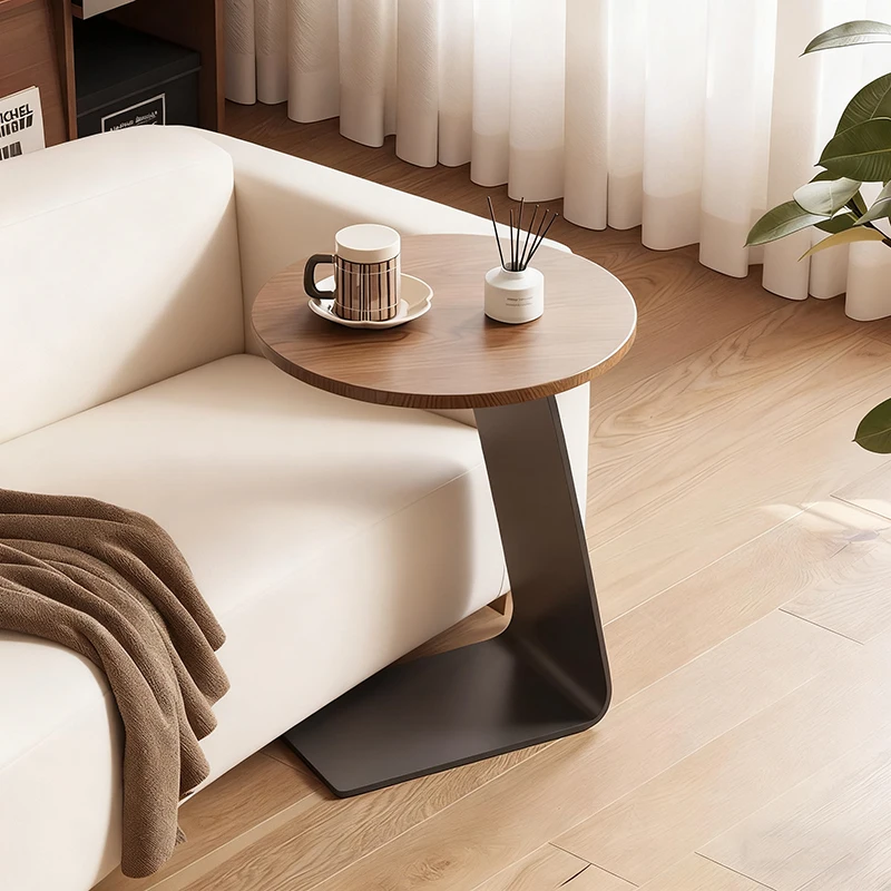 

Light luxury solid wood edge table creative small coffee table modern living room simple sofa rock slab side table balcony