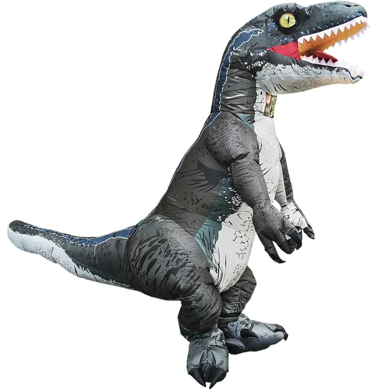 Adult T-rex Velociraptor Dinosaur Inflatable Costumes Purim Halloween Party Anime Cosplay Costume Dress Suits for Man Woman