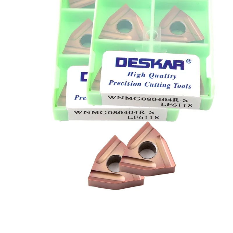 10 шт. DESKAR WNMG080404R-S WNMG080404L-S WNMG080408R-S WNMG080408R-S LF6018S LF6118 Токарный инструмент Твердосплавная вставка