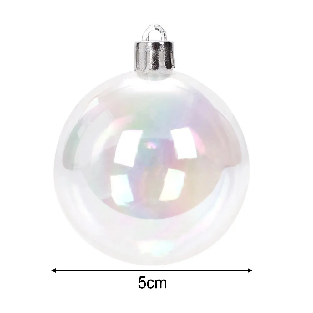 Conjunto de bolas de ornamento de plástico iridescentes de 18 peças para Halloween e Natal com refração de luz e efeitos de bolha