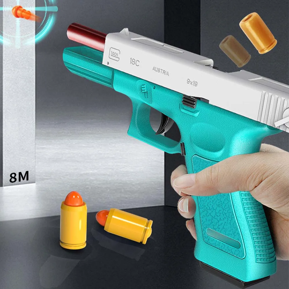 Glock Toy Gun Shell Ejecting Mag Soft Bullets Pistol Toys Foam Blaster For Girls Boys Shopify Dropshiping