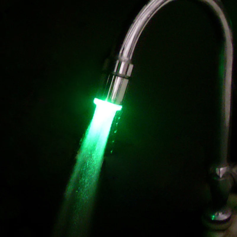 LED Wasserhahn Farbwechsel Temperatur sensor Küche Bad Dusch armatur Wasserhahn Düsen kopf Adapter