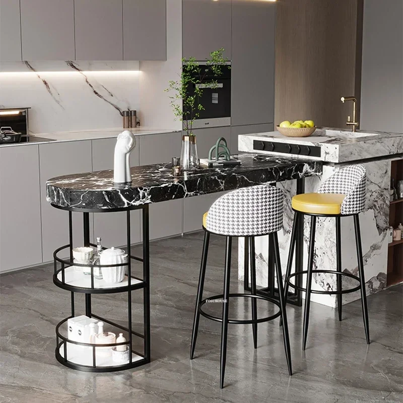 

Скандинавская мебель для бара, гостиная, каменная плита, барные столы, легкий роскошный высокий стол, кухонный обеденный стол, стол для отдыха в маленькой квартире