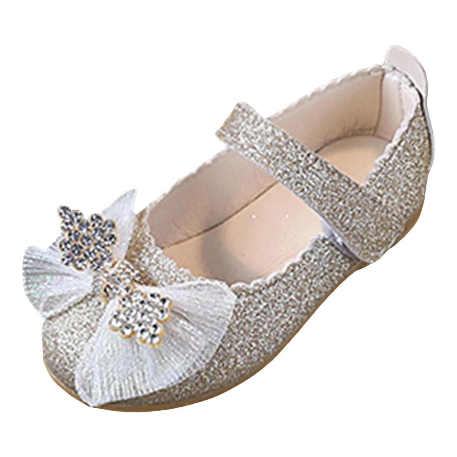 

Princess Dress up Shoes Student Performance Crystal Shoes Girls Shoes Spring And Bow Children With Dress up for Toddler Girls
