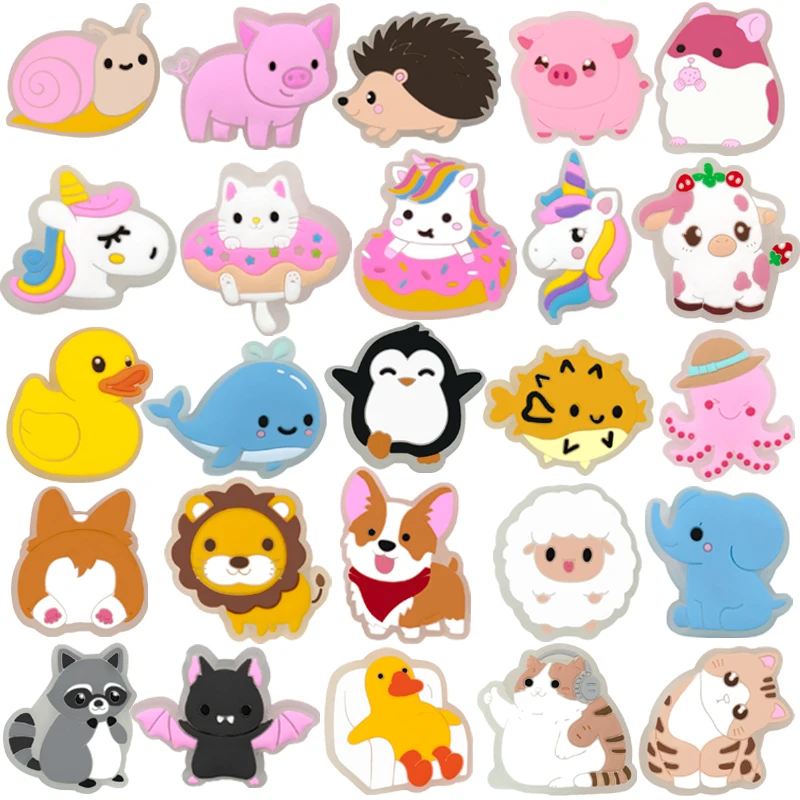 1pcs LED Shoe Charms Unicorn Whales Lion Lighted Shoe Decorations Ducks Cows Cats Women Kids Sandals Pins Glowing Buckles image 4