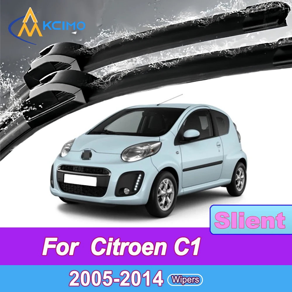 

For Citroen C1 PM/PN 2005-2014 Front Windshield Wiper Blades 2pcs Slient Rain Windscreen Window Accessories