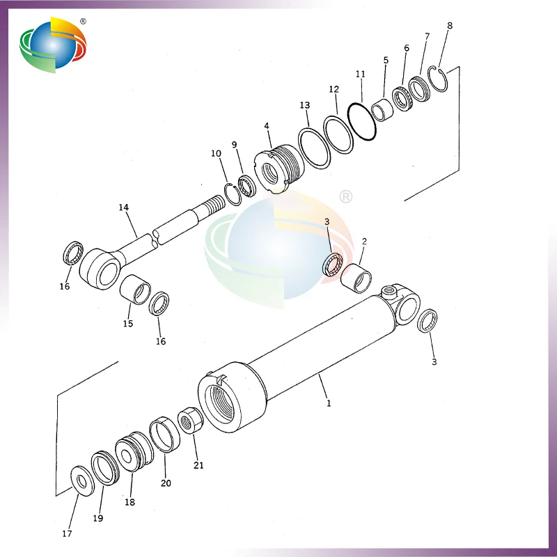 

707-00-80041KT 707-00-80041 7070080041 Комплект уплотнений цилиндра наклона для колесного погрузчика Komatsu WA70-1
