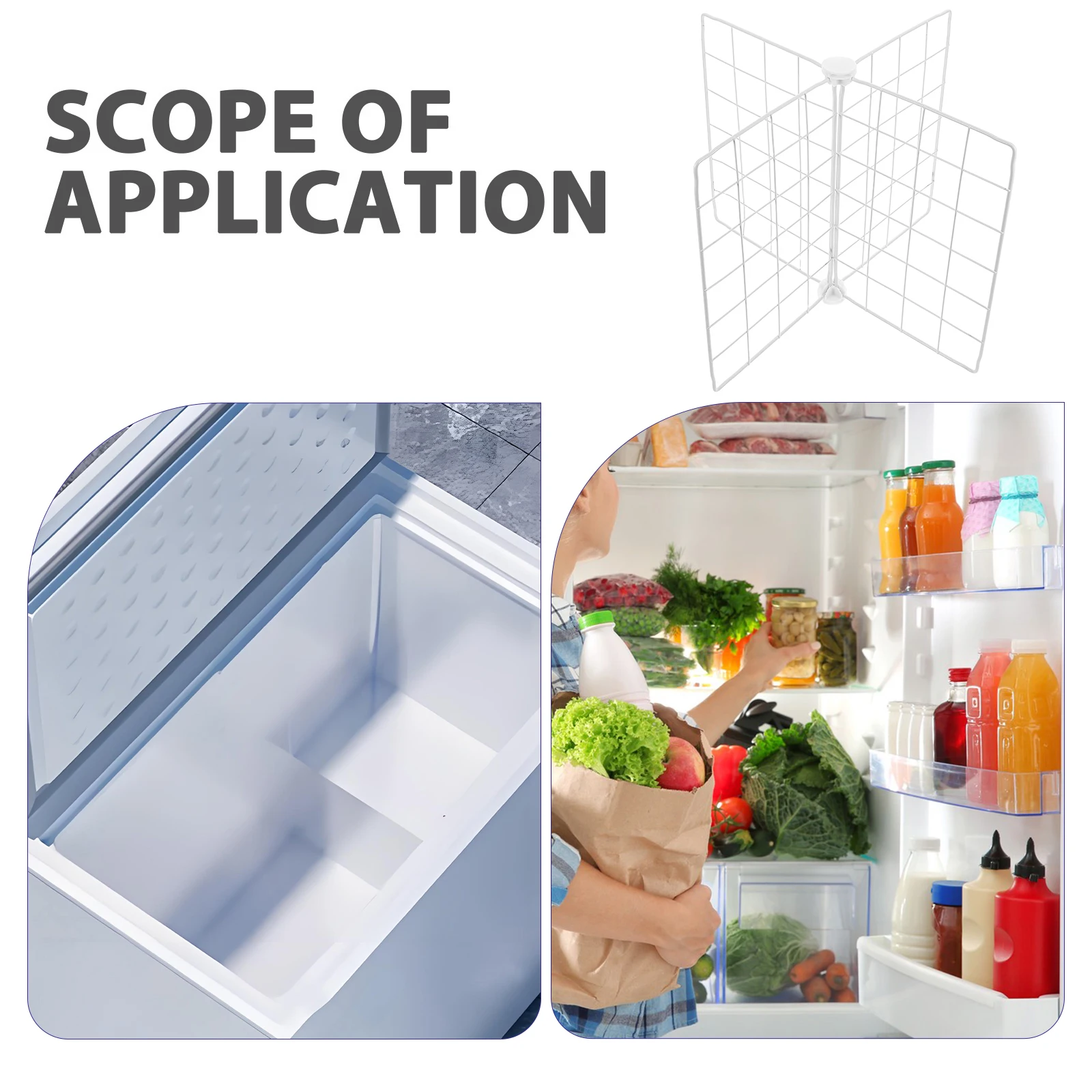 Cestello portaoggetti a strati per congelatore che organizza il frigorifero divisorio in ferro separatore