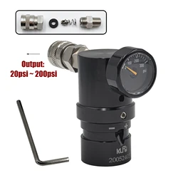 HPA Adjustable MR Gen 2 Micro Regulator Low Pressure with US 2202 Foster 300psi Manometer Gauge Copper Alloy and Stainless Steel