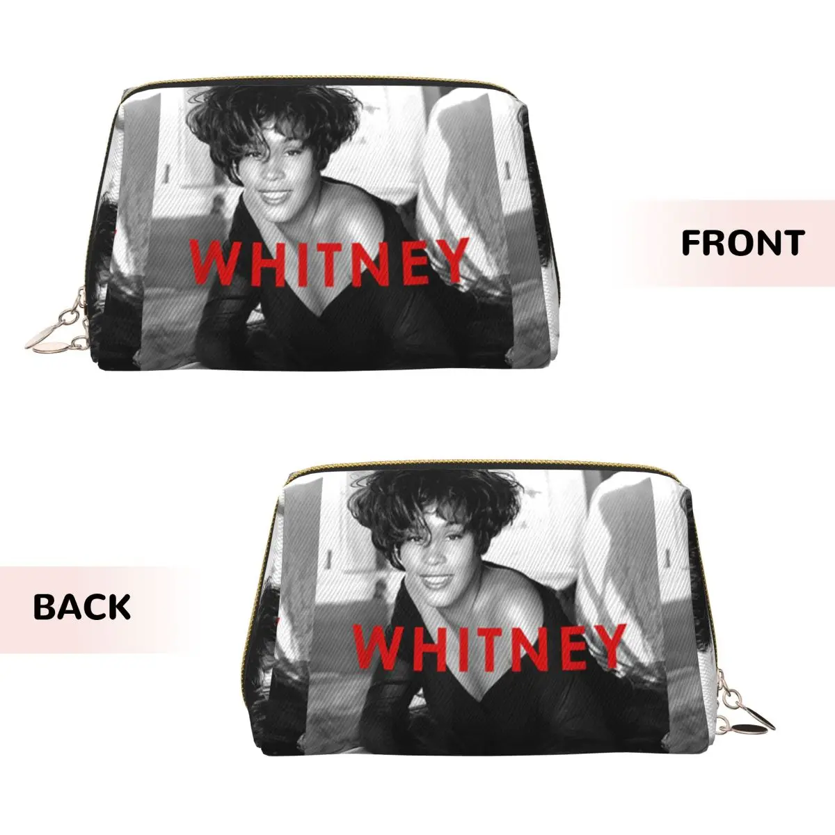 Vintage Whitney Houston Inspired Women Cosmetic Bag Travel Makeup Organizer Pouch Toiletry Storage Dopp Kit Case