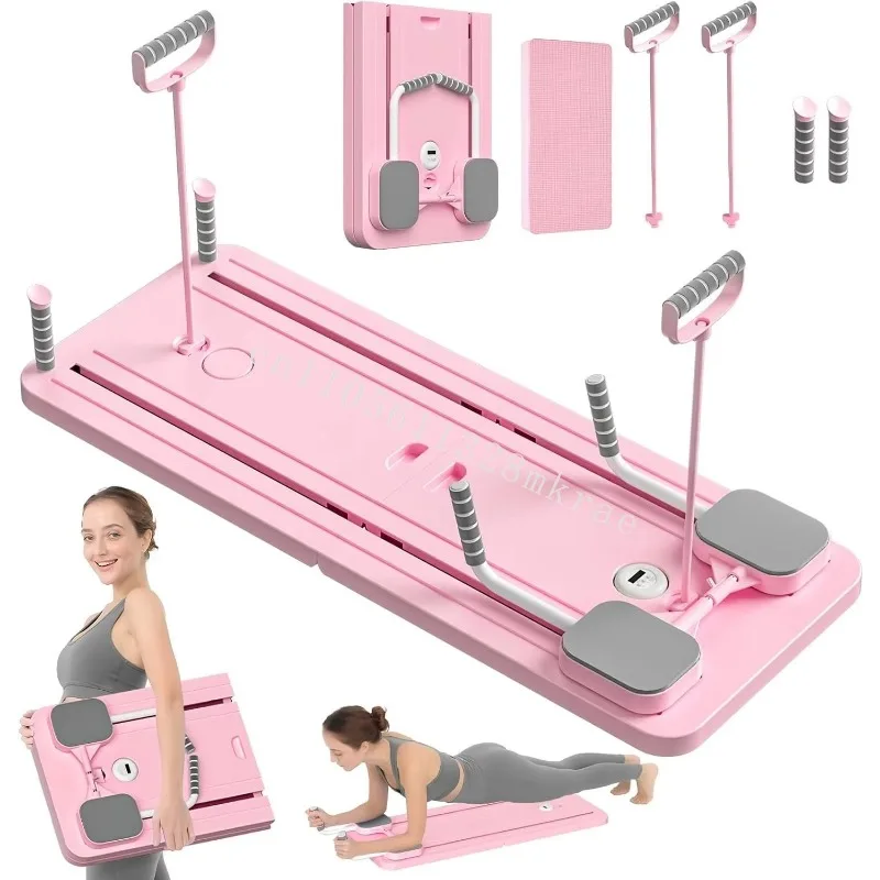 

New Pink Multifunctional Pilates Board Reformer Durable Abdominal Exercise Equipment