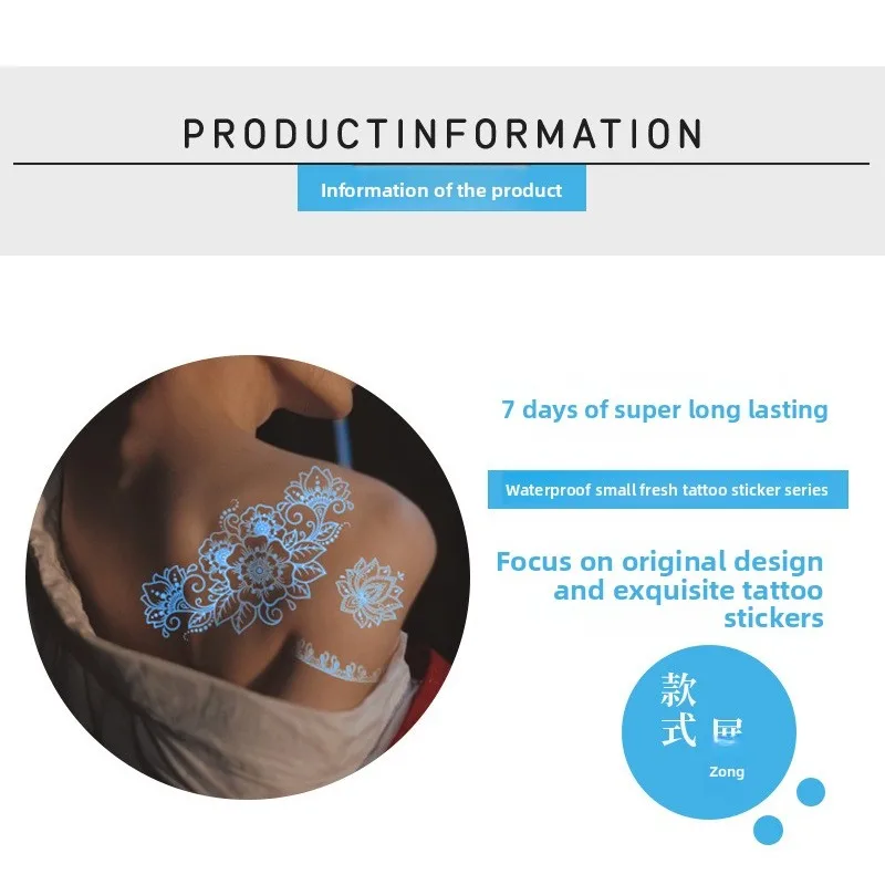 توهج الظلام الحناء الوشم ملصق الهندي الدانتيل اليد الجسم المؤقت مقاوم للماء متوهجة الجلد وهمية الفن الذراع موقع قران مهرجان الطرف #3