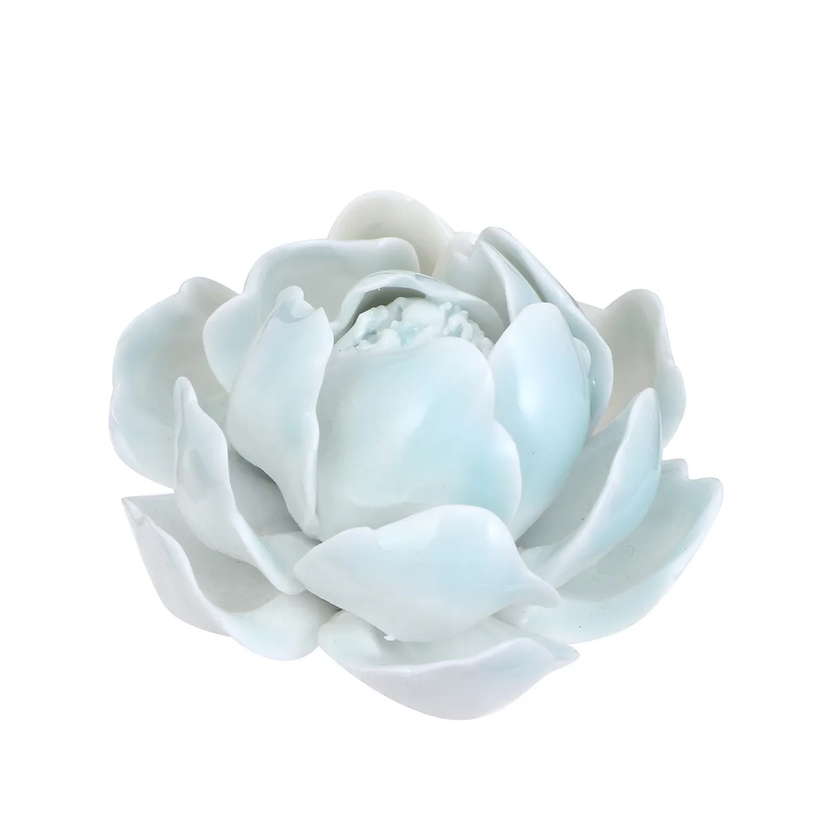

Ceramic Incense Burner Lotus Flower Design Multi Layered Petal for Ash Collection Home Bedroom Study Decoration Retro Ornament