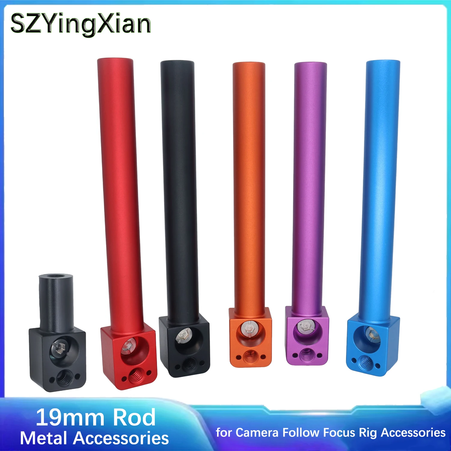 15-19mm Extension Rod Aluminum Alloy Support Pole With Base Mount 3/8" Thread for Camera Follow Focus Rig Accessories