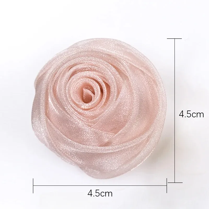 9cm Flower Handmade Chiffon Fabric Patch Applique for Clothing, Hats, Bags, Hair Clips, DIY Decorative Accessories