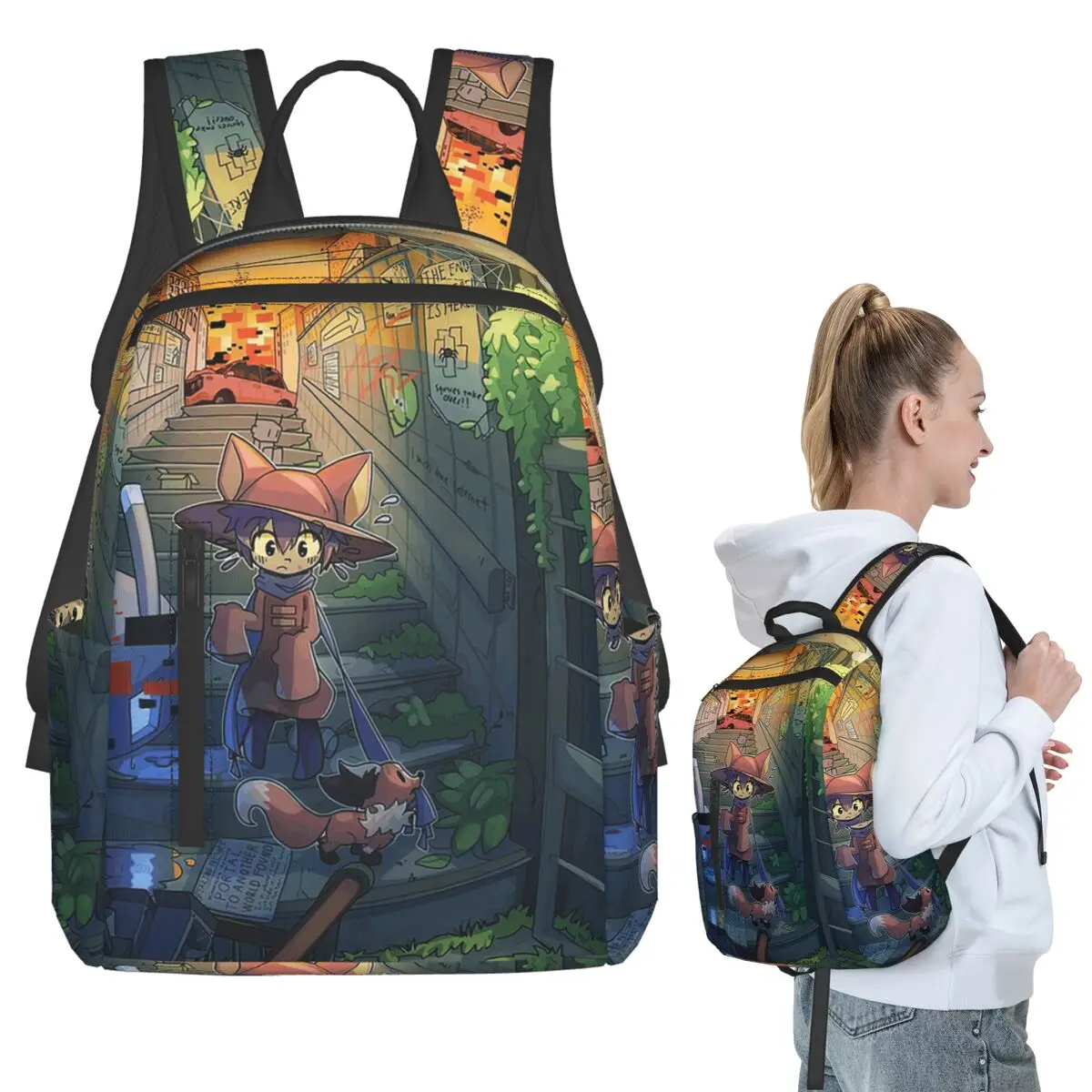 

Niko Oneshot Game Backpack Student BookBag Children School Bag Computer Shoulder Bags Men Women