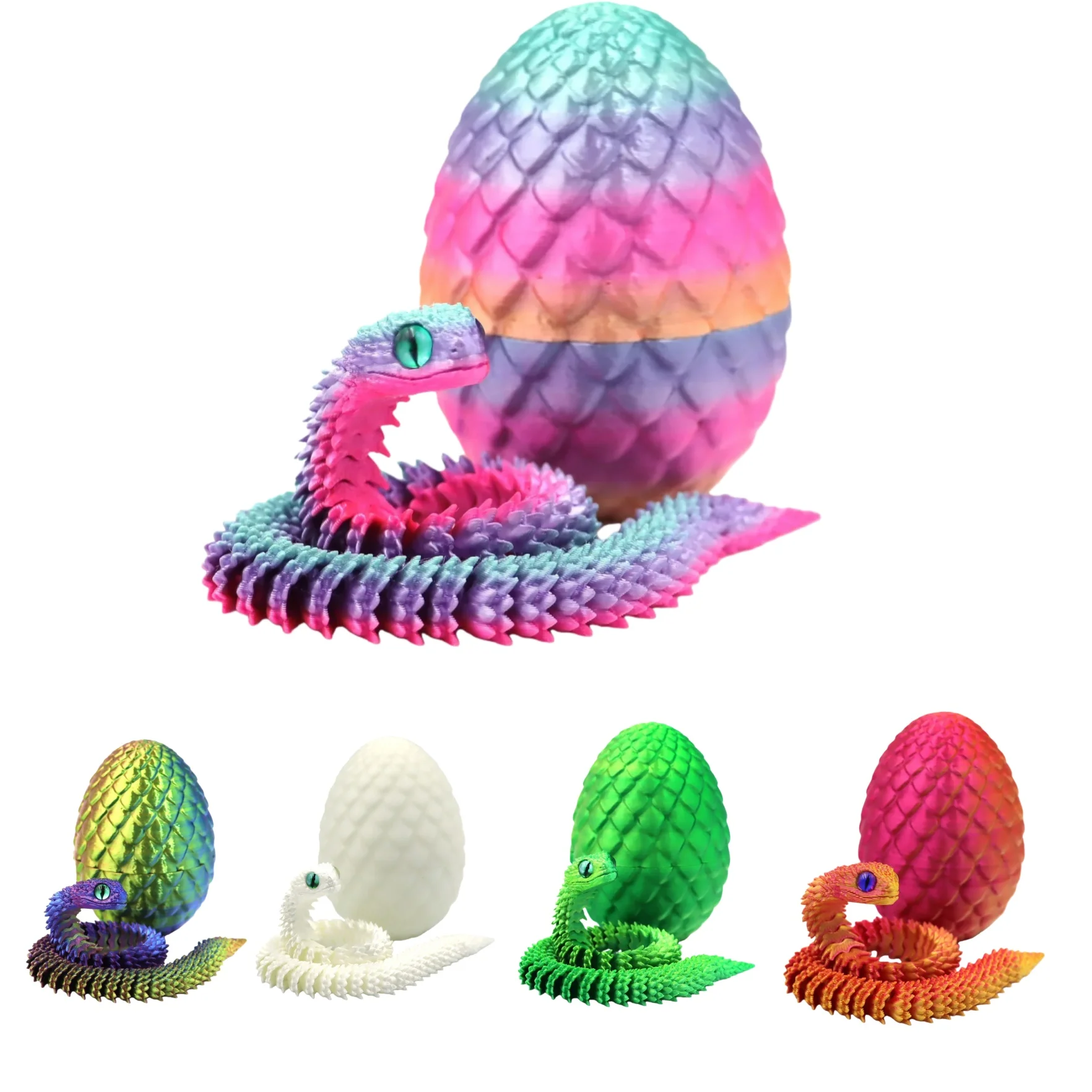 ثلاثية الأبعاد الطباعة عمل الشكل ثعبان البيض اللعب الإبداعية الإجهاد الإغاثة شخصيات كرتونية المنقولة دوران سطح المكتب الحلي هدية #1