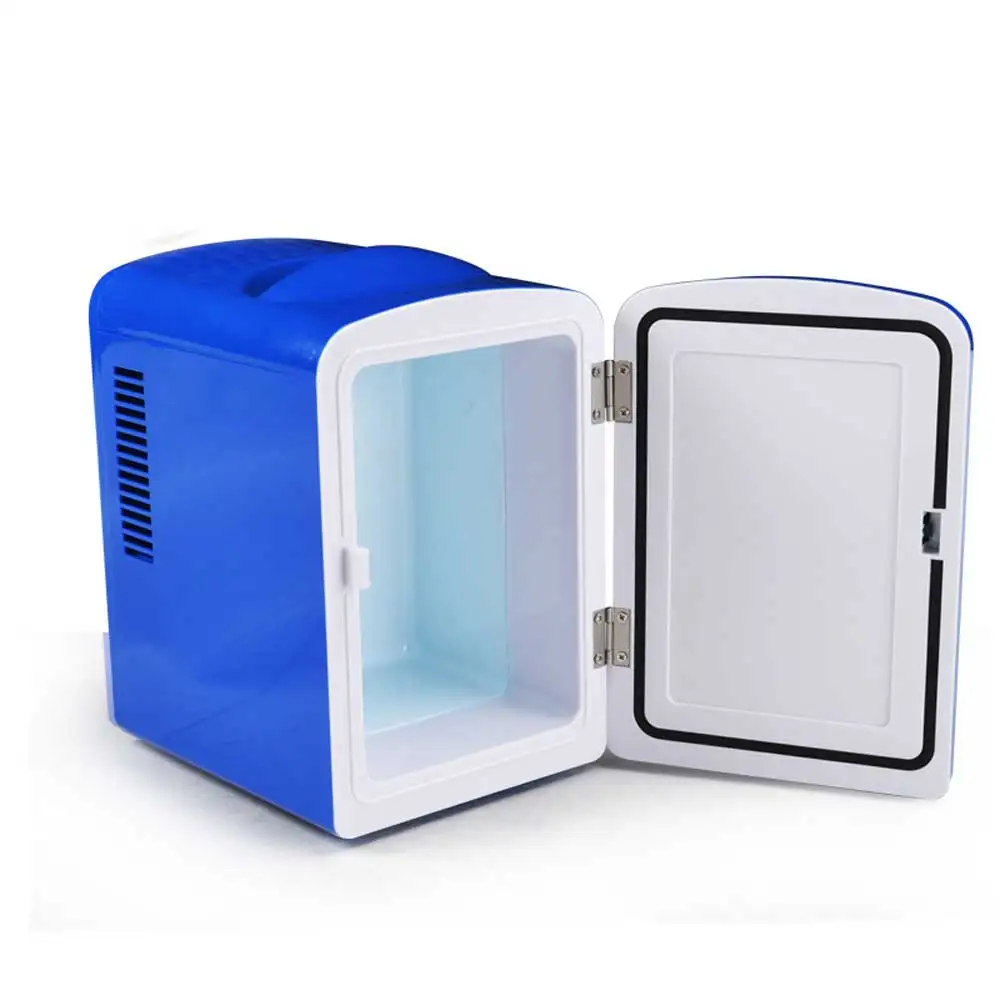 Refrigerador portátil para coche y hogar, refrigerador pequeño de una sola Puerta, doble uso, 4L