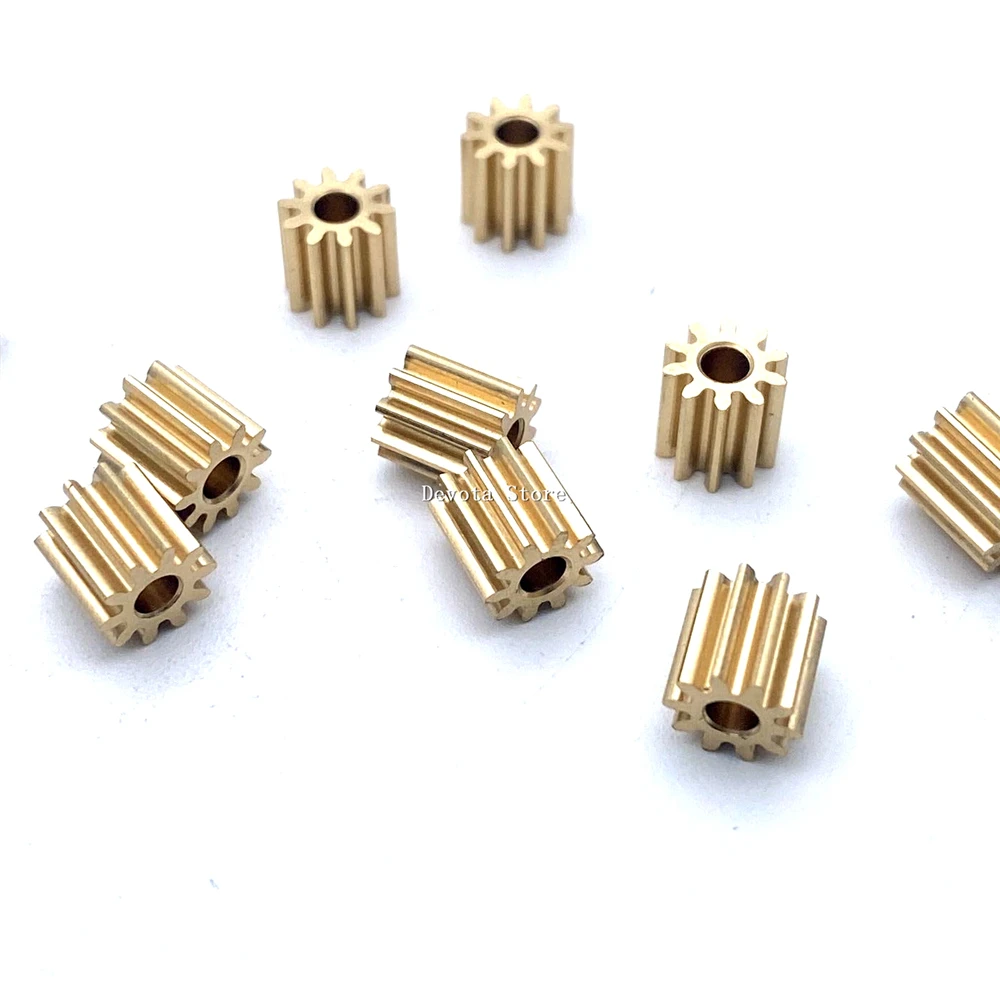 0.5M 10T 2.3mm 1.5/2/2.3/2.5/3/3.2MM Hole Copper Gear-Thickness 3/4/5/6/10mm 10 Teeth DIY MODEL