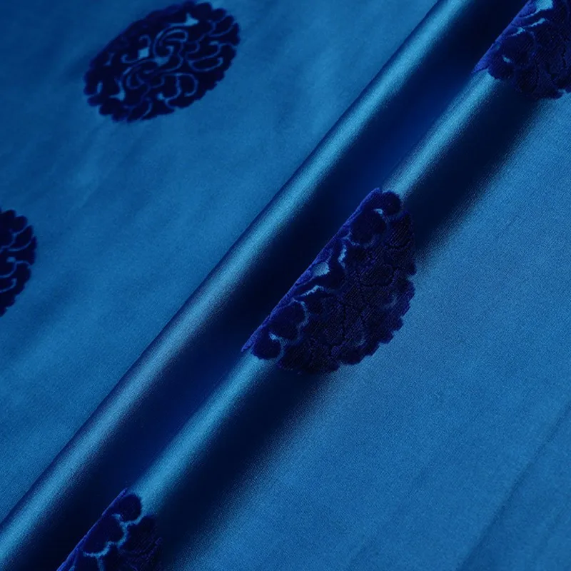 

Handmade Zhangzhou satin jacquard fabric polyester fiber traditional pattern Chinese clothing cheongsam