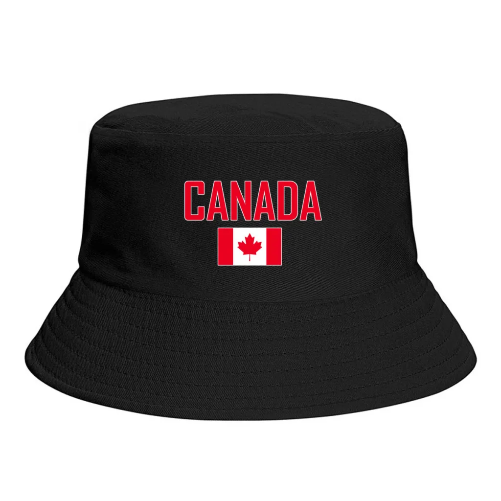 CANADA Flag Bucket Hats Print Cool Fans Sun Shade Simple Classic Outdoor Summer Fisherman Caps Fishing Cap