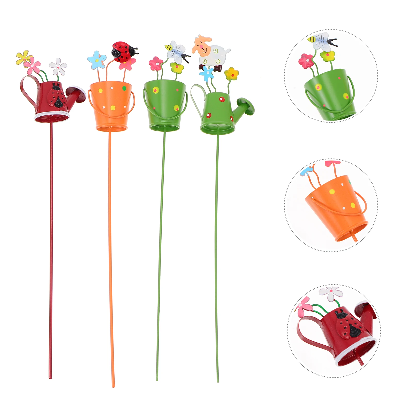 

4pcs Creative Watering Pot Plant Decoration Set Multi Succulent Ornament Inserts Premium Garden Supplies Flowerpot Decor For