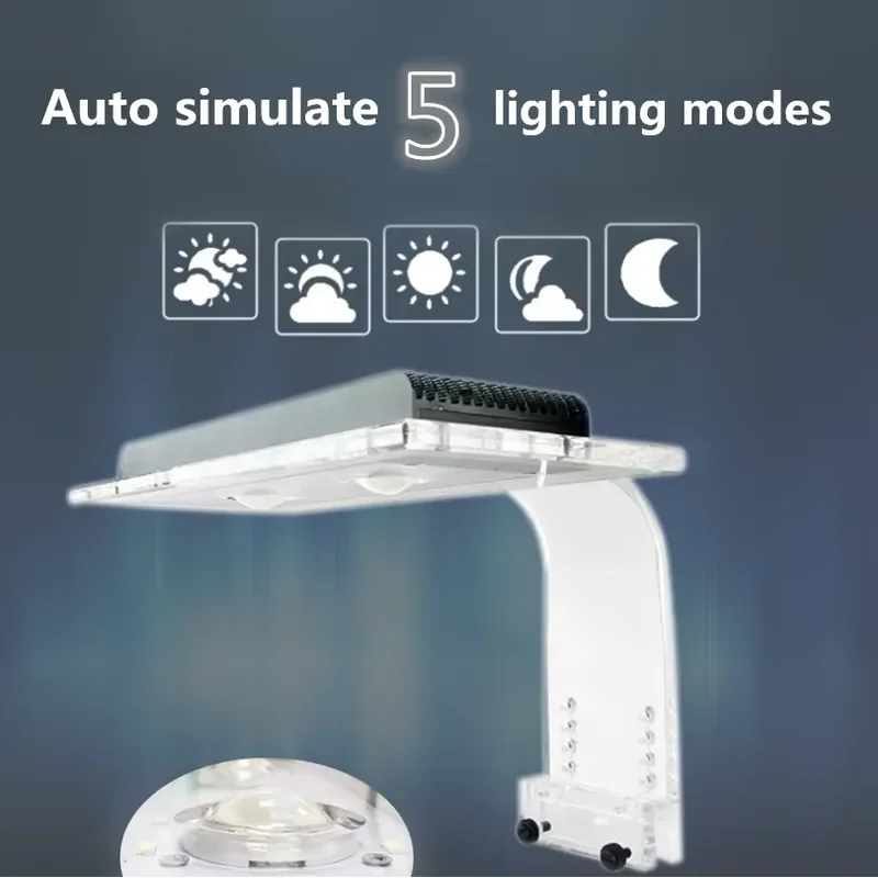 WiFi Control Reef Aquarium Light Auto Simulate Sunrise Sunset RGB LED Aquarium Light for All Aquariums