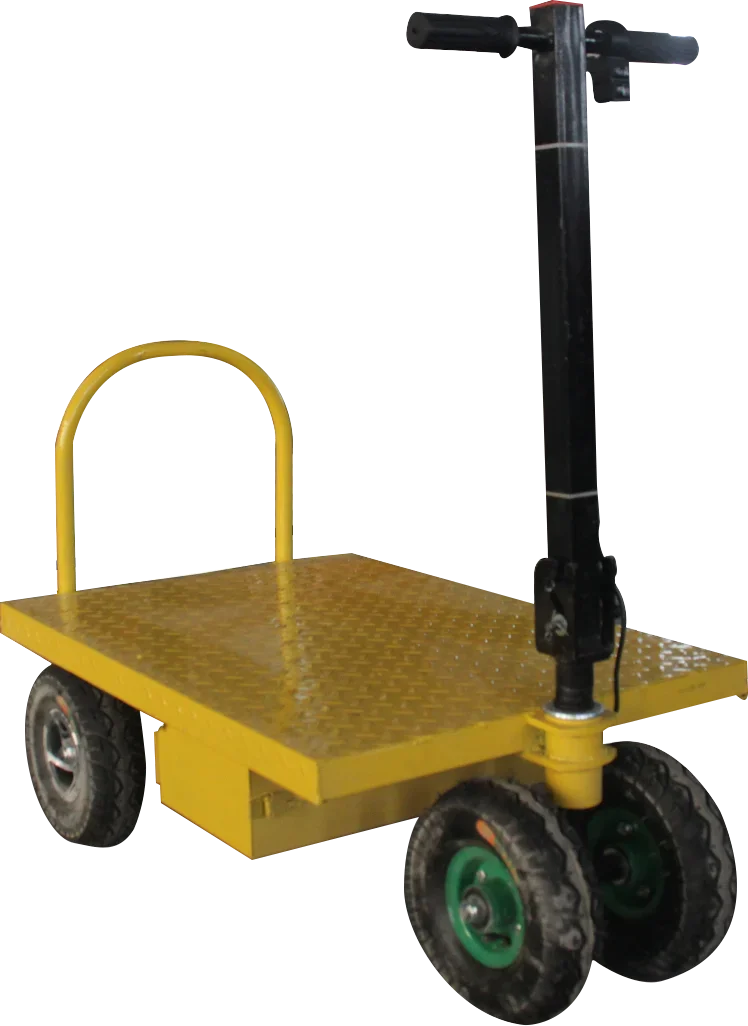 Electric four-wheel flatbed brick pulling storage truck electric multi-functional trolley cart