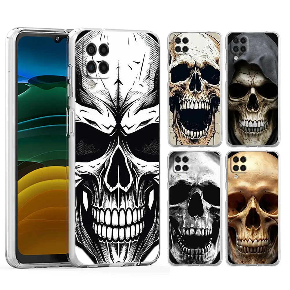 Human Skull Print Magnetic Phone Case For Samsung A17 A15 A13 A51 A71 A41 A21S A07 A35 A55 A23 A25 A33 A53 A73 A57 A37 5G Cover