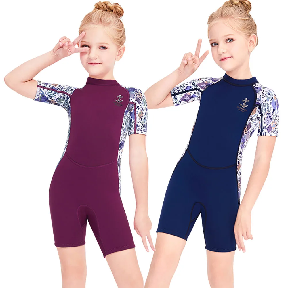 

Kids Wetsuit Girls Boys Toddler Shorty Neoprene Thermal Swimsuit 2.5MM Scuba Suit for Teen Youth, One Piece Short Sleeve Wetsuit