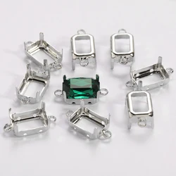 Octagon Claw Base With Hoop For Jewelry DIY Hollow Out Claws Thicken Copper Base Claws For Sewing Stones Container