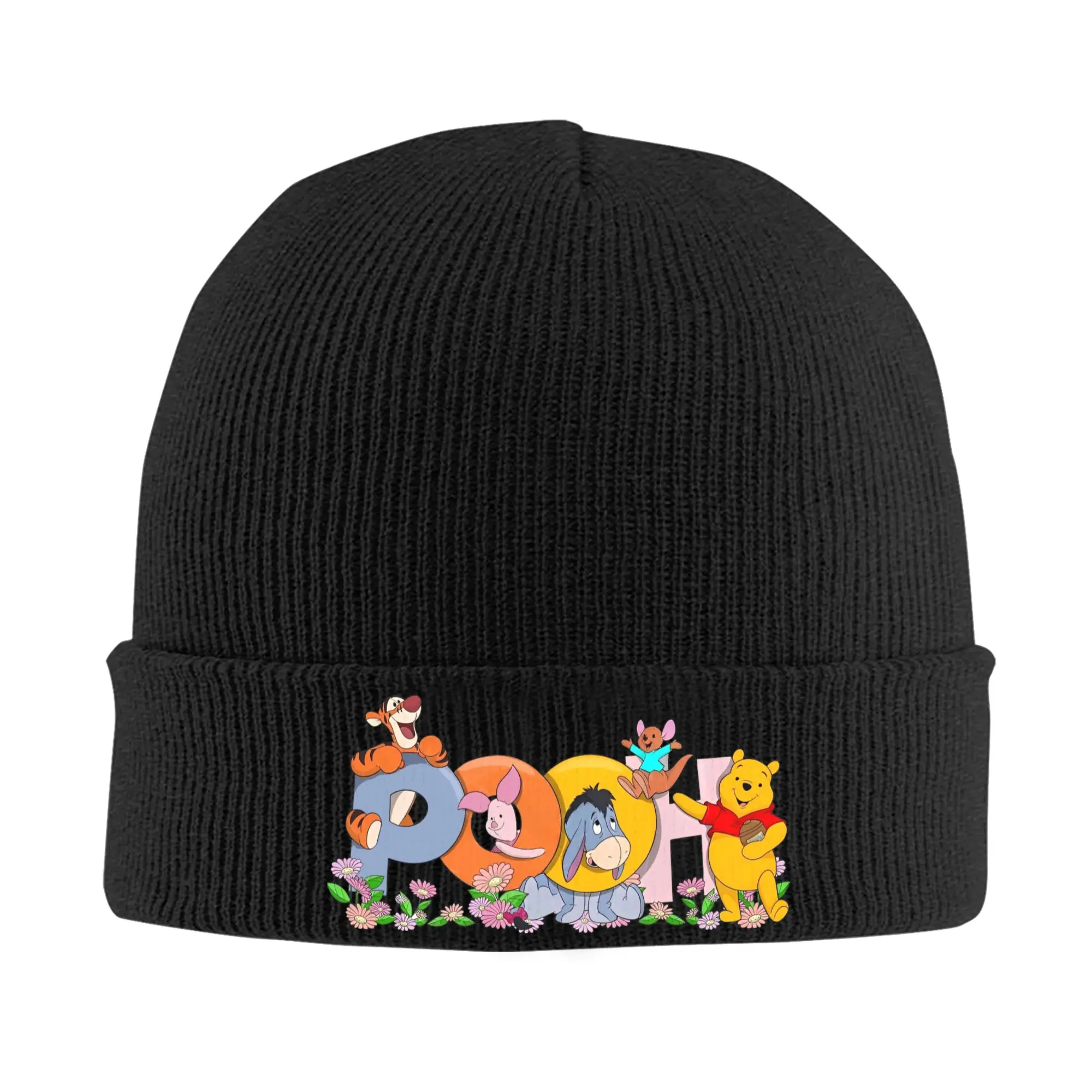 Winnie the Pooh Cartoon Ferkel Beanie Hüte Skullies Mützen Männer Frauen Straße Y2K Warme Weiche Kappen Herbst Kpop Benutzerdefinierte Motorhaube Hüte