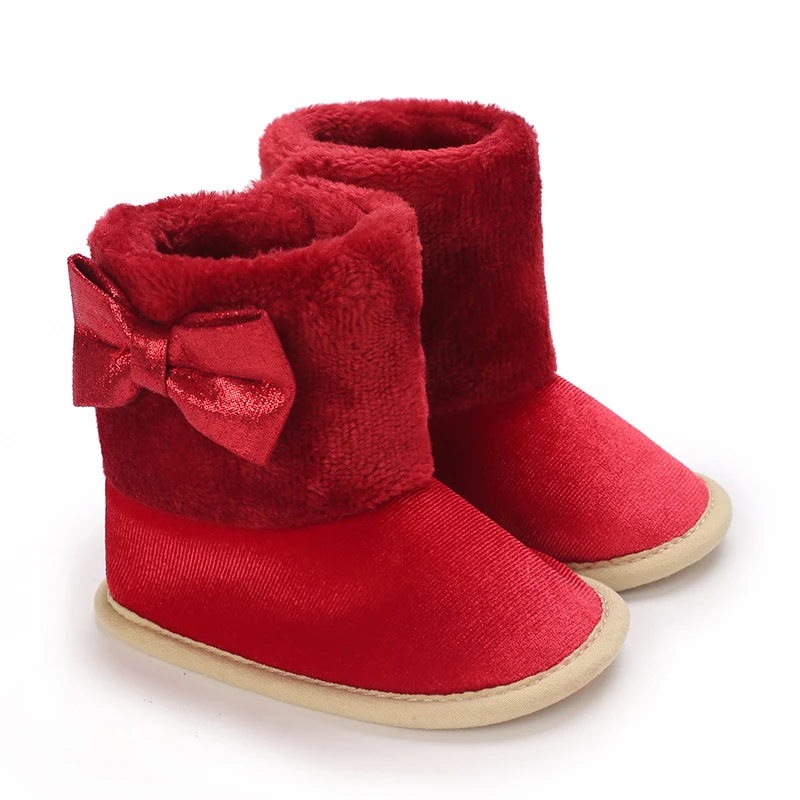 Buty dziecięce na zimę Świąteczne buty dziecięce Śliczny Mikołaj dla chłopców i dziewczynek 11CM/12CM/13CM 0-12 miesięcy Ciepła podszewka wewnątrz