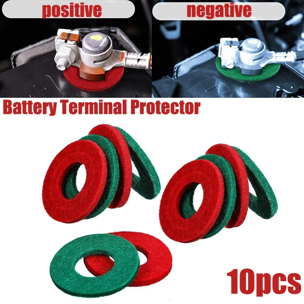 10pcs BC2127 Red And Green Battery Wiring Pile Head Protection Pad Lead-acid Battery Leak-proof Protection Gasket Battery Termin