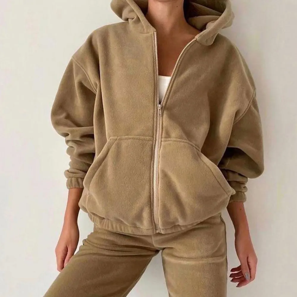 Spring 2023 Women\'s Brand Velvet Fabric Tracksuits Velour Hoody Track Suit Hoodies and Pants Oversized Sportswear Two Pieces Set