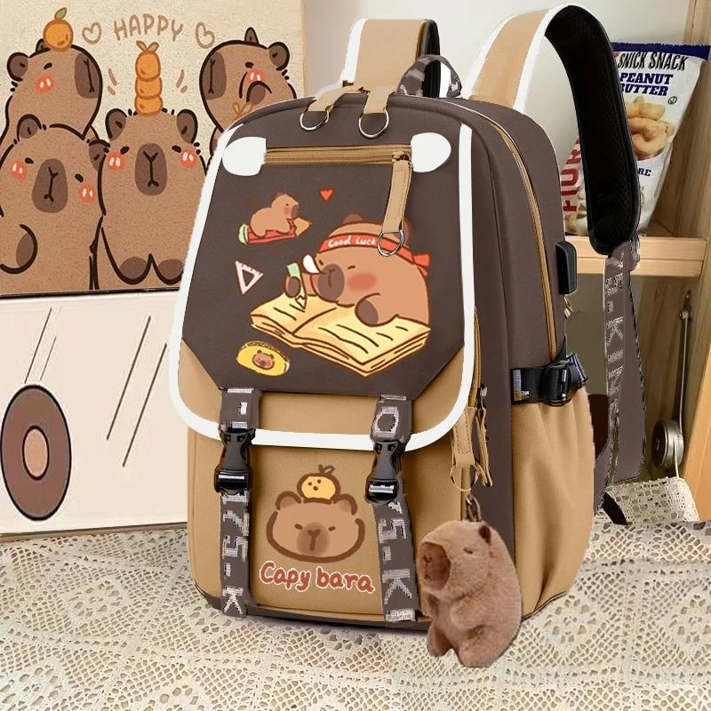 

Capybara Backpack Cute Backpack Plush Schoolbag Cartoon Soft Funny Animal Large Capacity Stuffed Unisex Y2K Aesthetic Backpacks